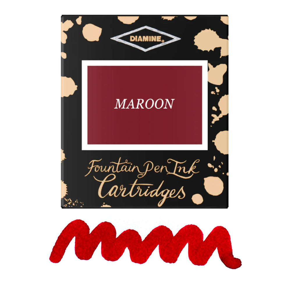 6 Cartouches pour Stylos-Plume Maroon Diamine