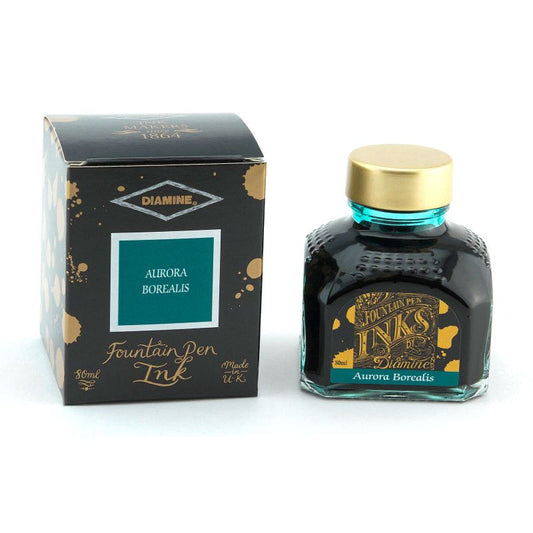 Encre pour Stylos-Plume Aurora Borealis 80ml Diamine