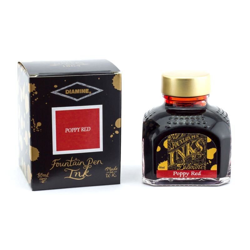 Encre pour Stylos-Plume Poppy Red 80ml Diamine