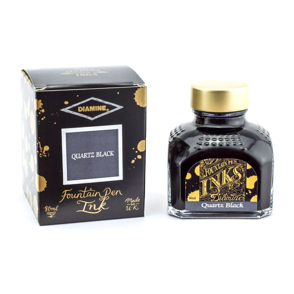 Encre pour Stylos-Plume Quartz Black 80ml Diamine