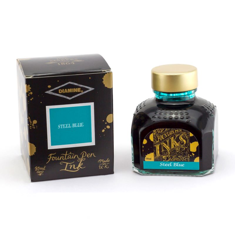 Encre pour Stylos-Plume Steel Blue 80ml Diamine