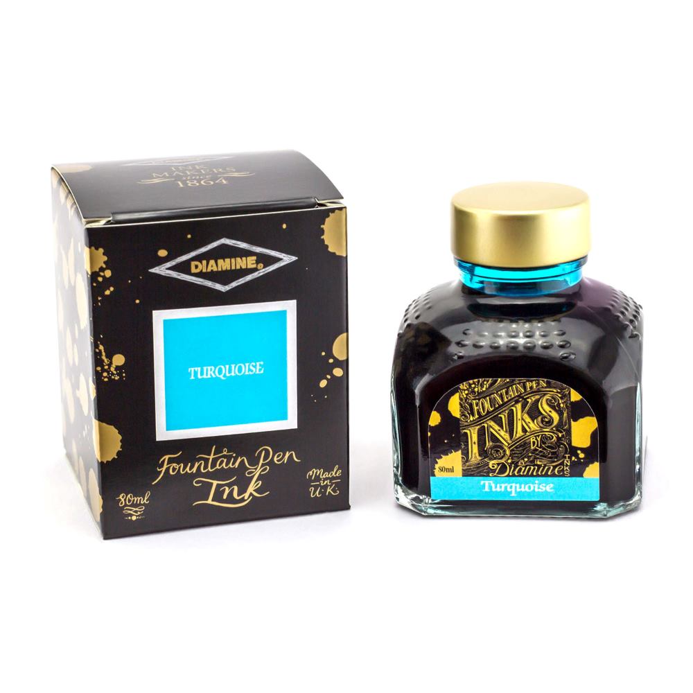 Encre pour Stylos-Plume Turquoise 80ml Diamine