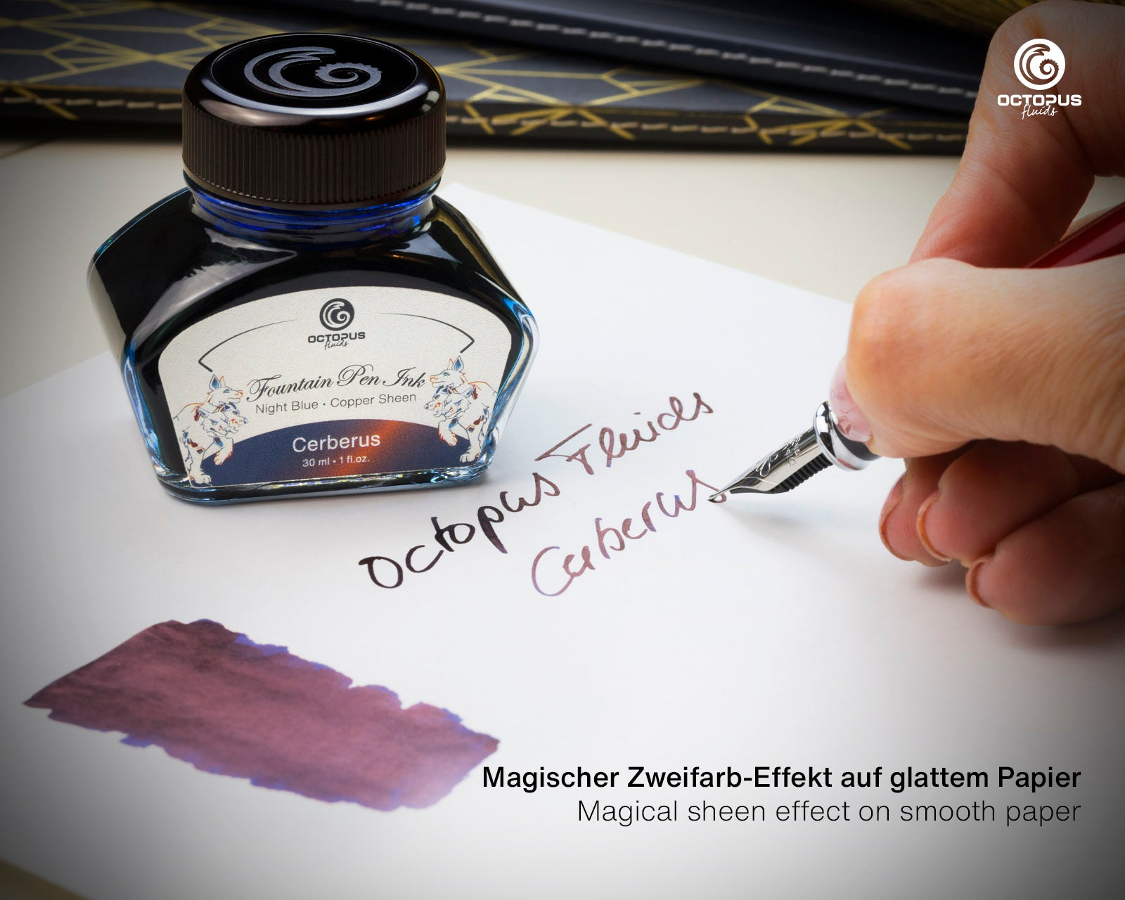 Encre Brillante pour Stylo Plume Cerberus 30ml Octopus