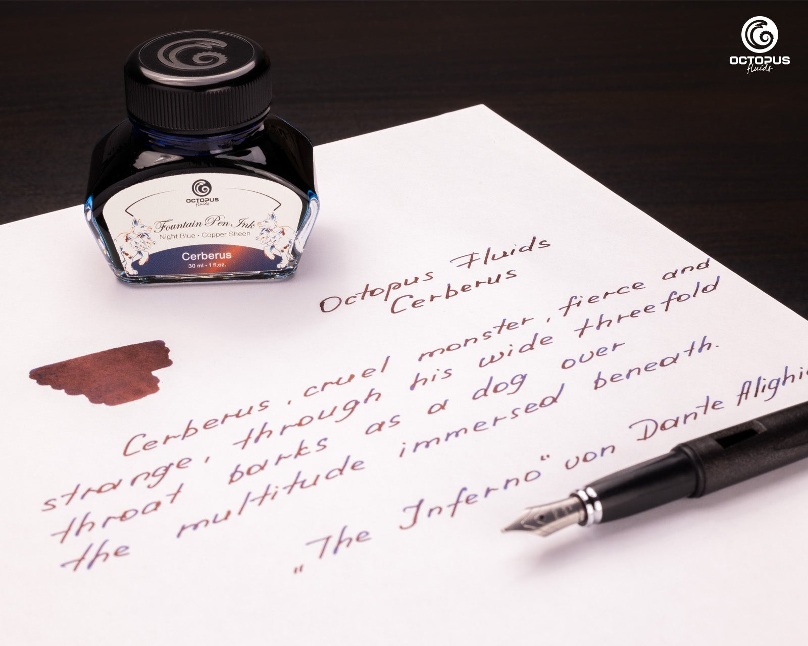 Encre Brillante pour Stylo Plume Cerberus 30ml Octopus