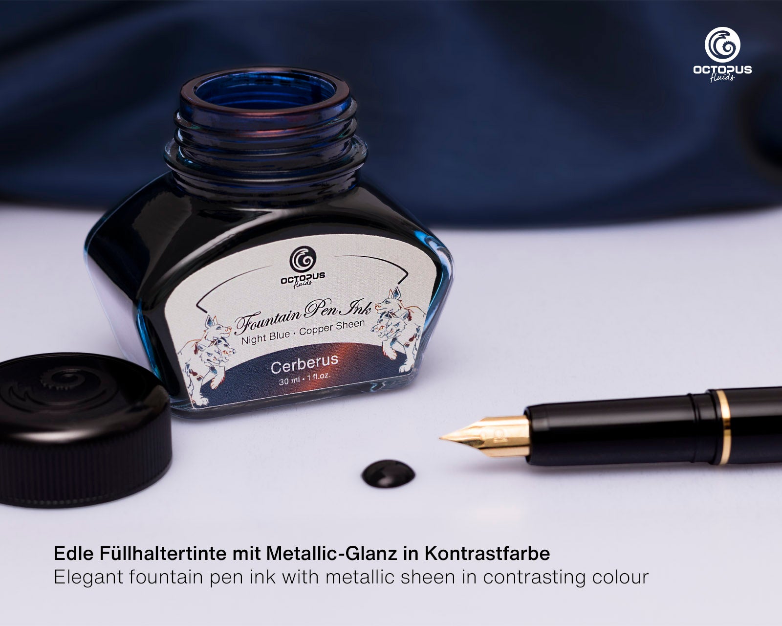Encre Brillante pour Stylo Plume Cerberus 30ml Octopus