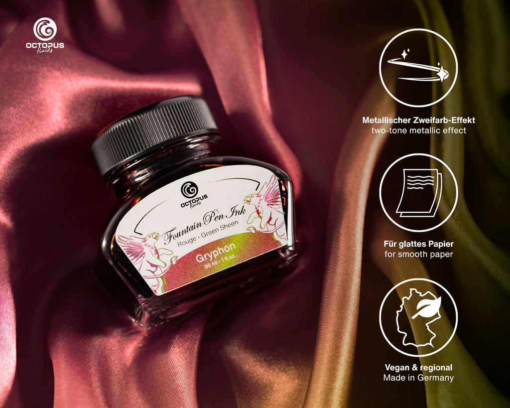 Encre Brillante pour Stylo Plume Gryphon 30ml Octopus