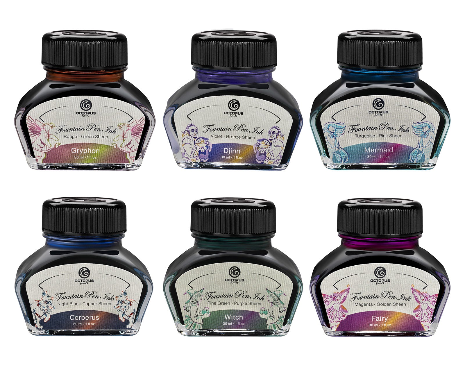 Encre Brillante pour Stylo Plume Gryphon 30ml Octopus