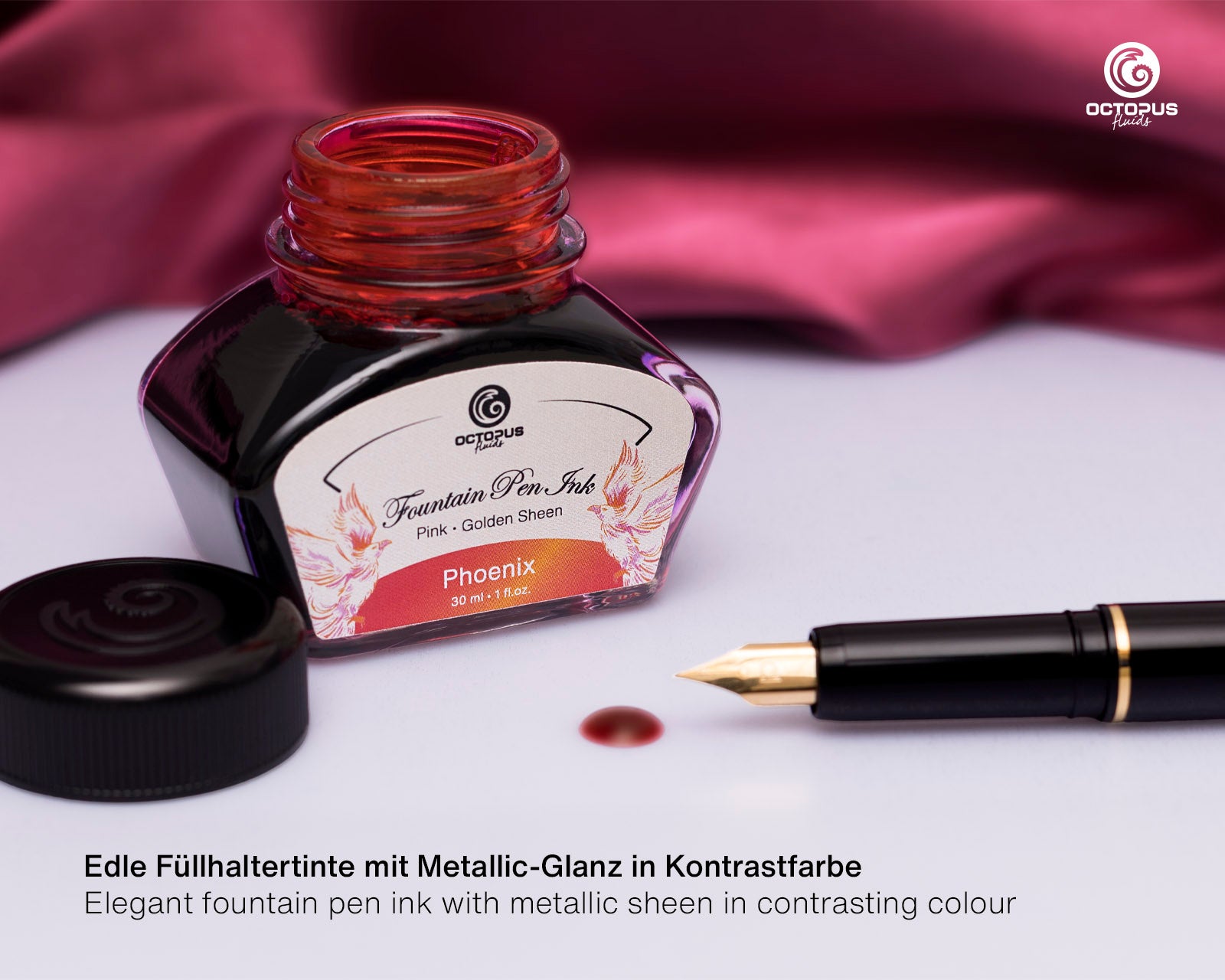 Encre Brillante pour Stylo Plume Phoenix 30ml Octopus