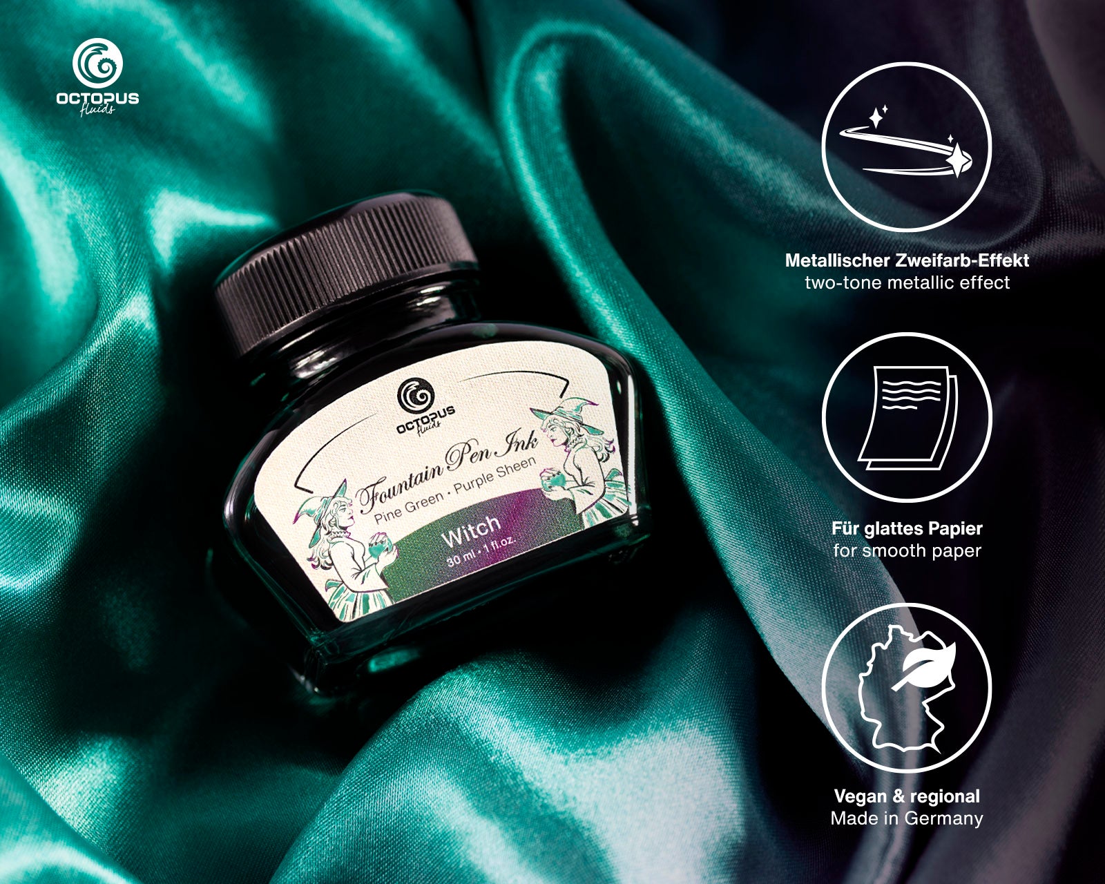 Encre Brillante pour Stylo Plume Witch 30ml Octopus