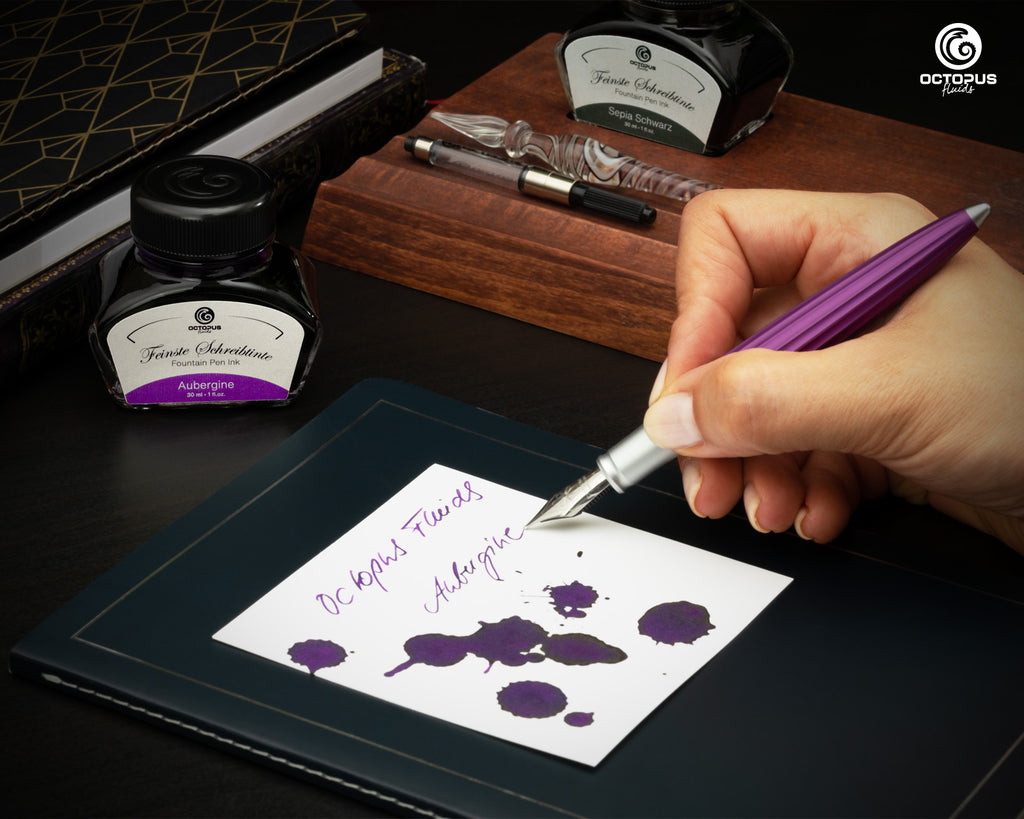 Encre Classique pour Stylo Plume Aubergine 30ml Octopus