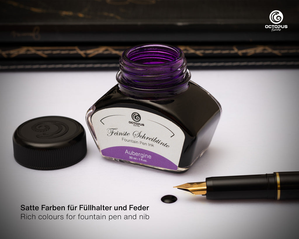 Encre Classique pour Stylo Plume Aubergine 30ml Octopus