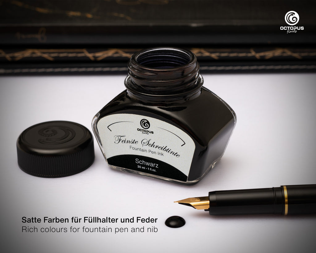 Encre Classique pour Stylo Plume Black 30ml Octopus