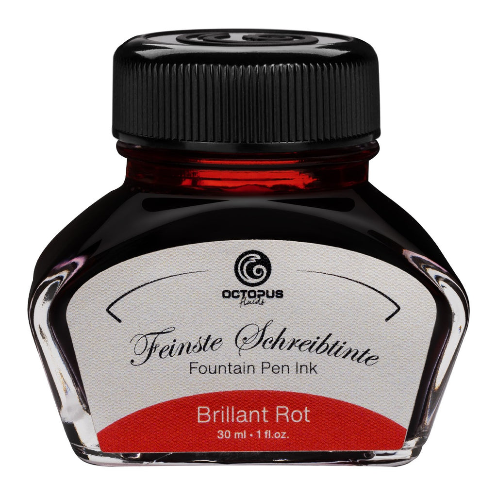 Encre Classique pour Stylo Plume Brillant Red 30ml Octopus