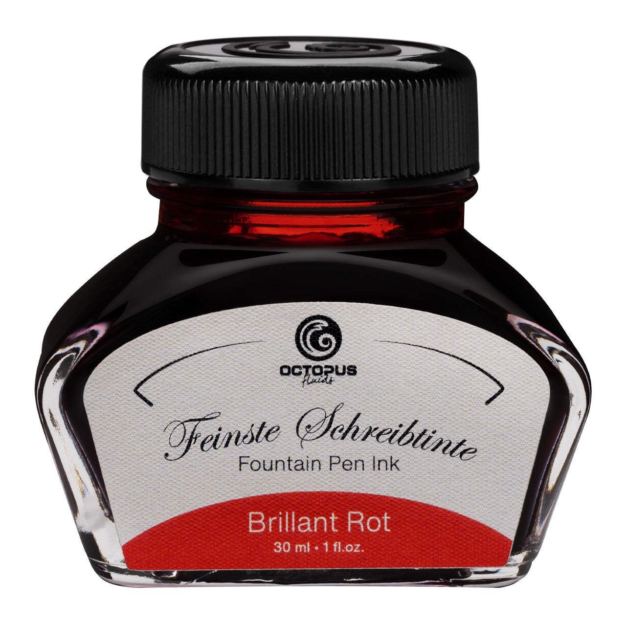 Encre Classique pour Stylo Plume Brillant Red 30ml Octopus