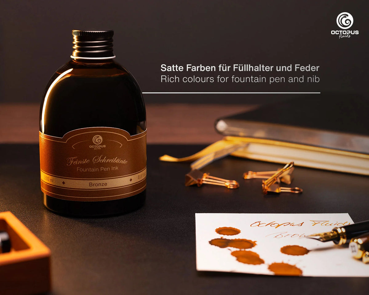Encre Classique pour Stylo Plume Bronze 250ml Octopus