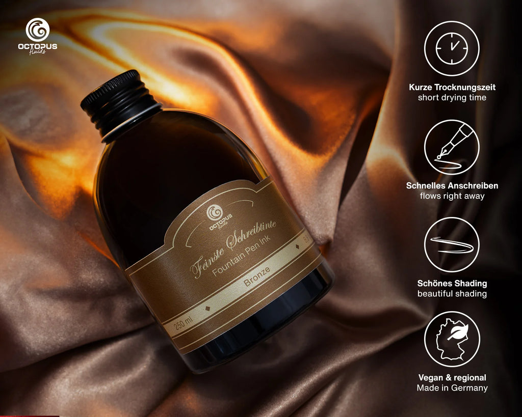 Encre Classique pour Stylo Plume Bronze 250ml Octopus