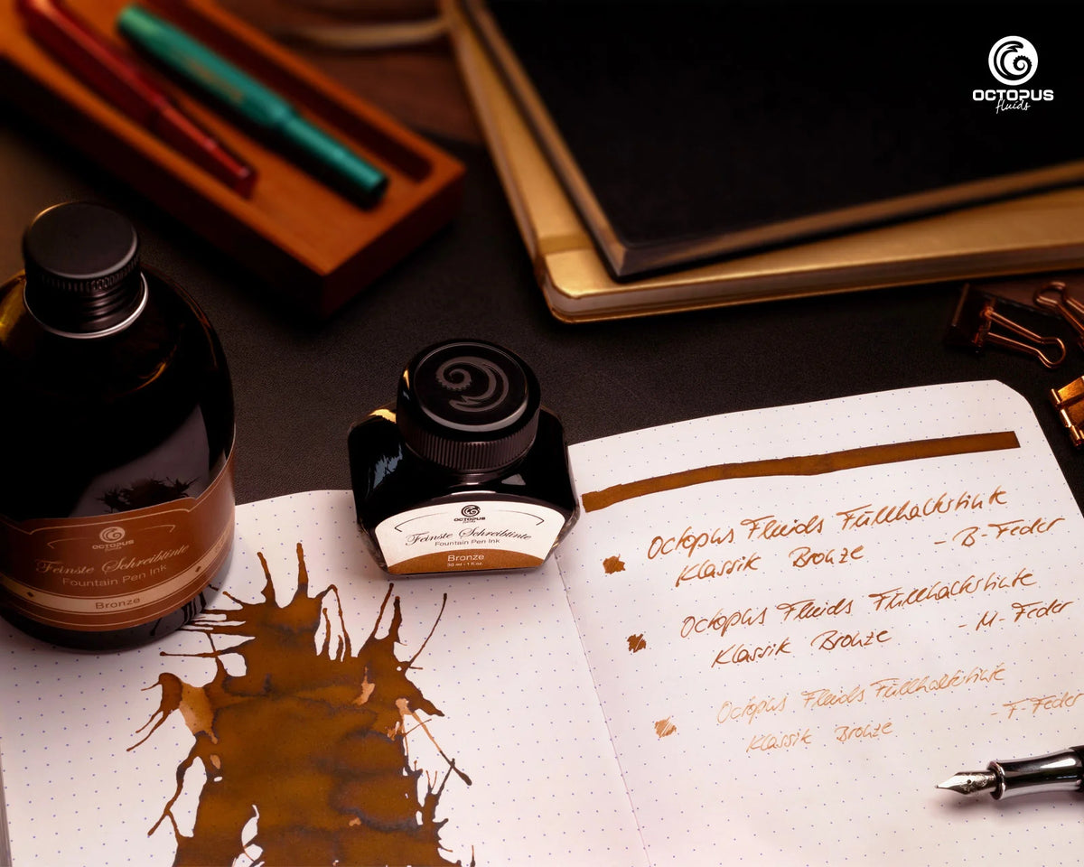 Encre Classique pour Stylo Plume Bronze 250ml Octopus