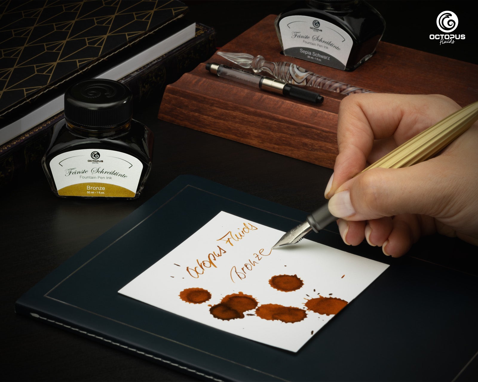 Encre Classique pour Stylo Plume Bronze 30ml Octopus