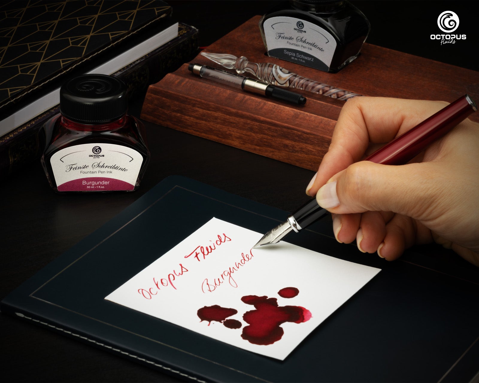 Encre Classique pour Stylo Plume Burgundy 30ml Octopus