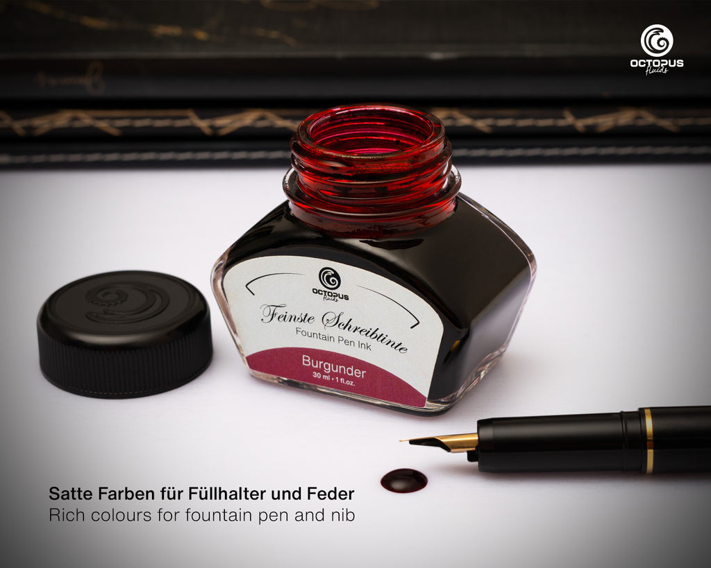 Encre Classique pour Stylo Plume Burgundy 30ml Octopus