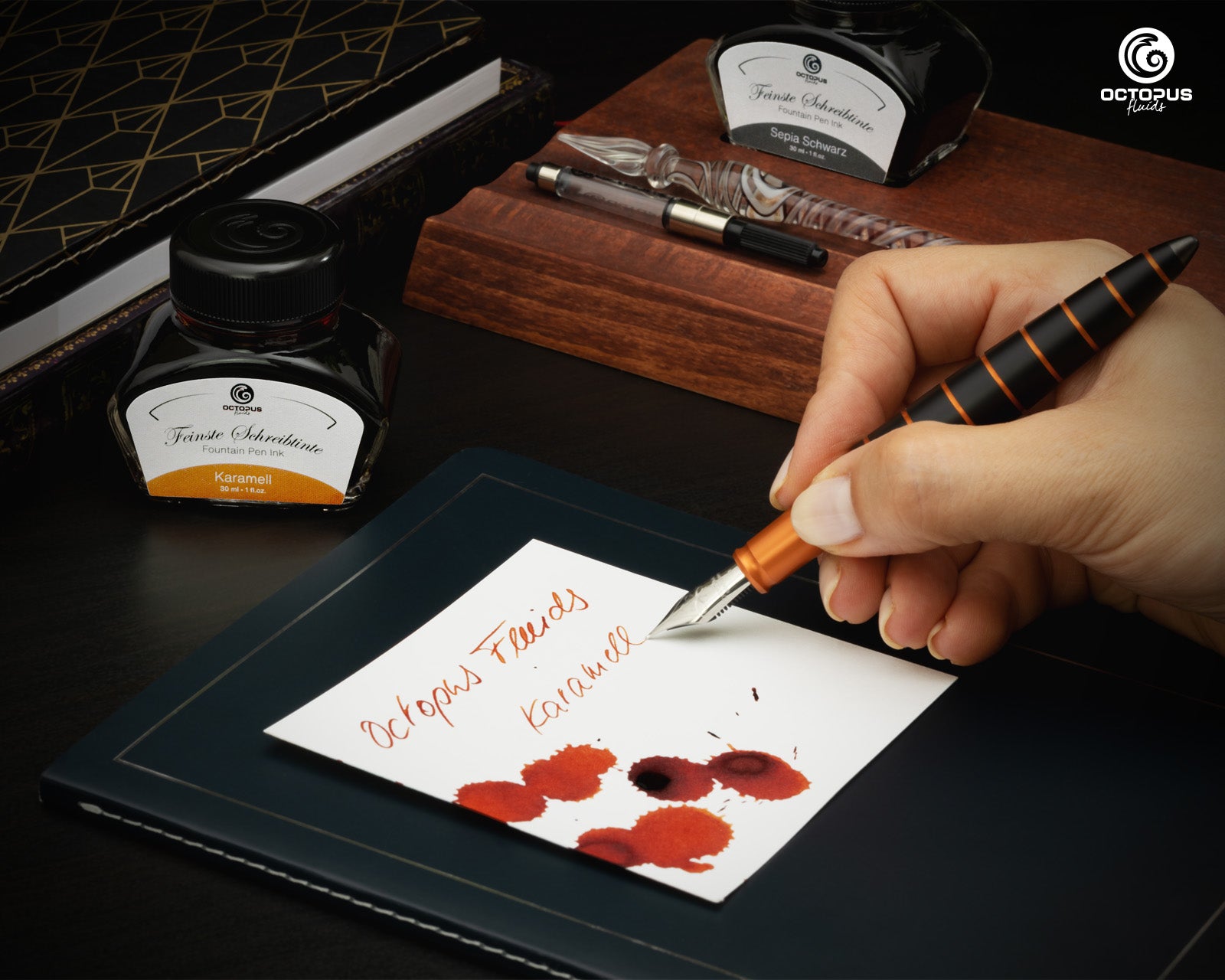 Encre Classique pour Stylo Plume Caramel 30ml Octopus
