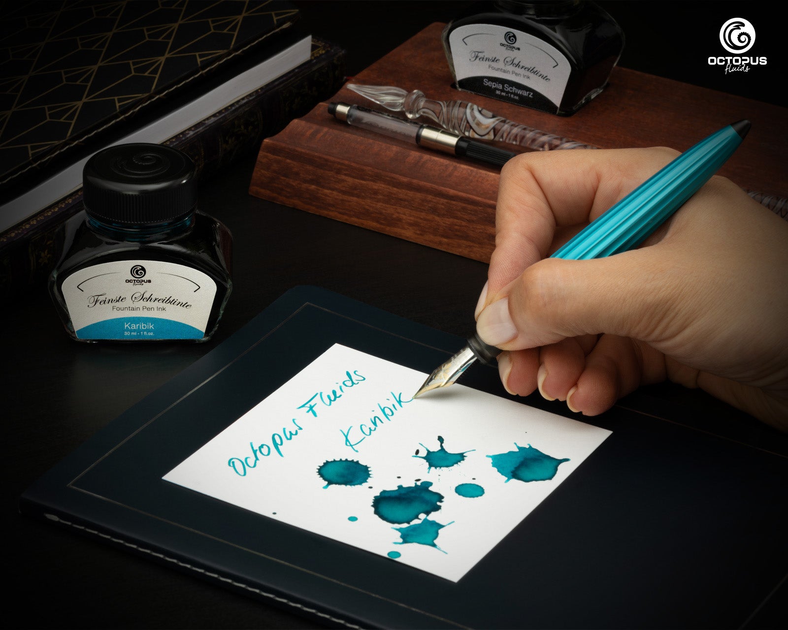 Encre Classique pour Stylo Plume Caribbean 30ml Octopus