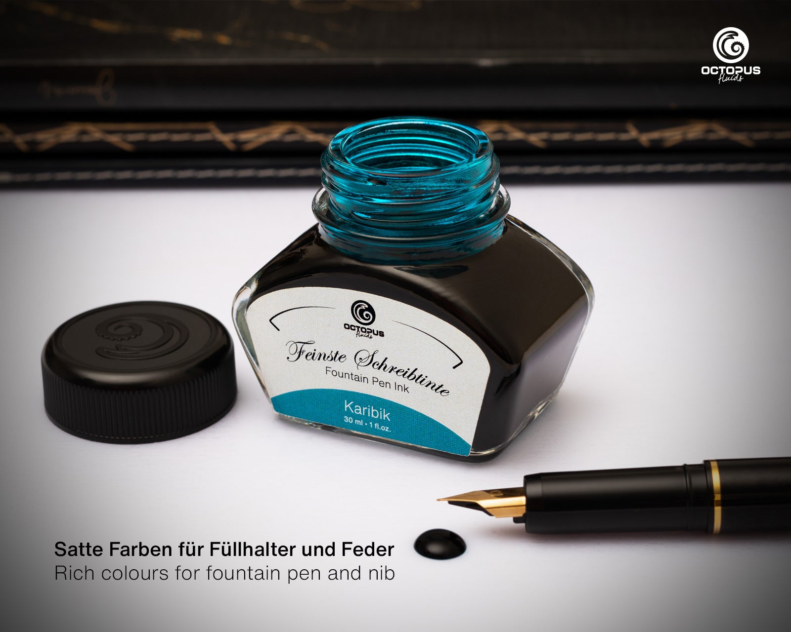 Encre Classique pour Stylo Plume Caribbean 30ml Octopus