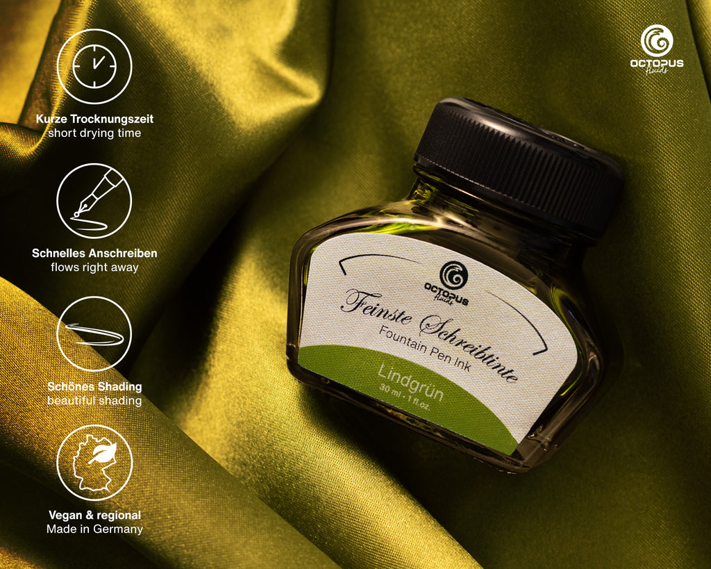 Encre Classique pour Stylo Plume Lime Green 30ml Octopus