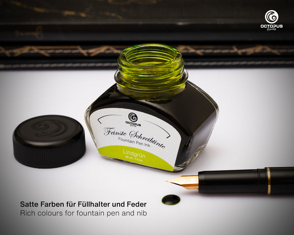 Encre Classique pour Stylo Plume Lime Green 30ml Octopus