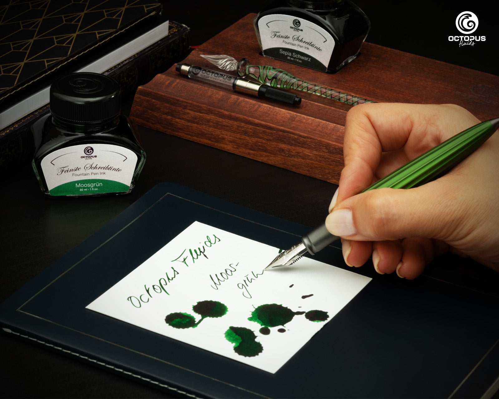 Encre Classique pour Stylo Plume Moss Green 30ml Octopus
