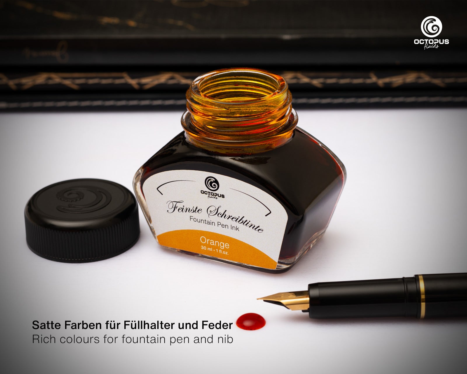 Encre Classique pour Stylo Plume Orange 30ml Octopus