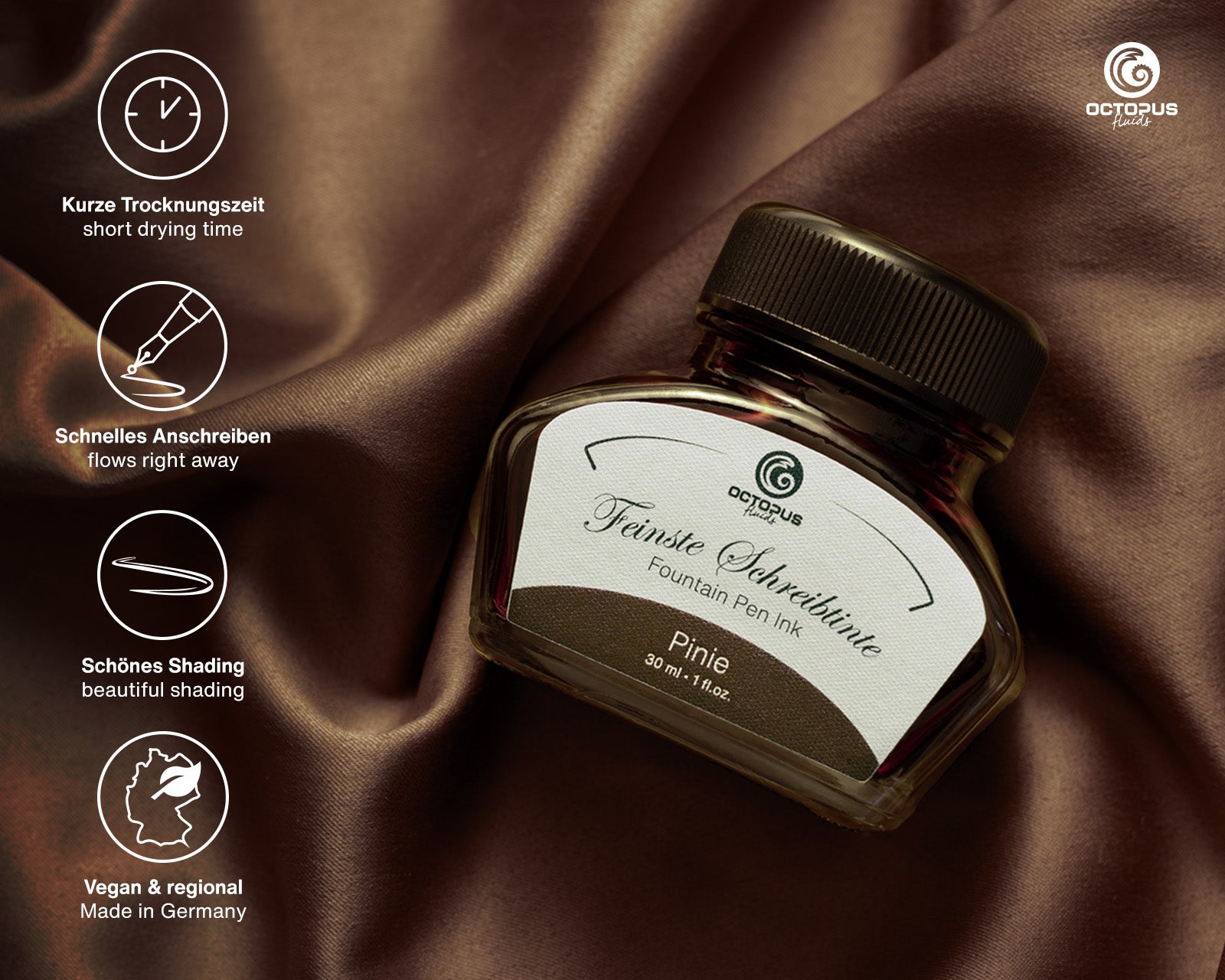 Encre Classique pour Stylo Plume Pine 30ml Octopus