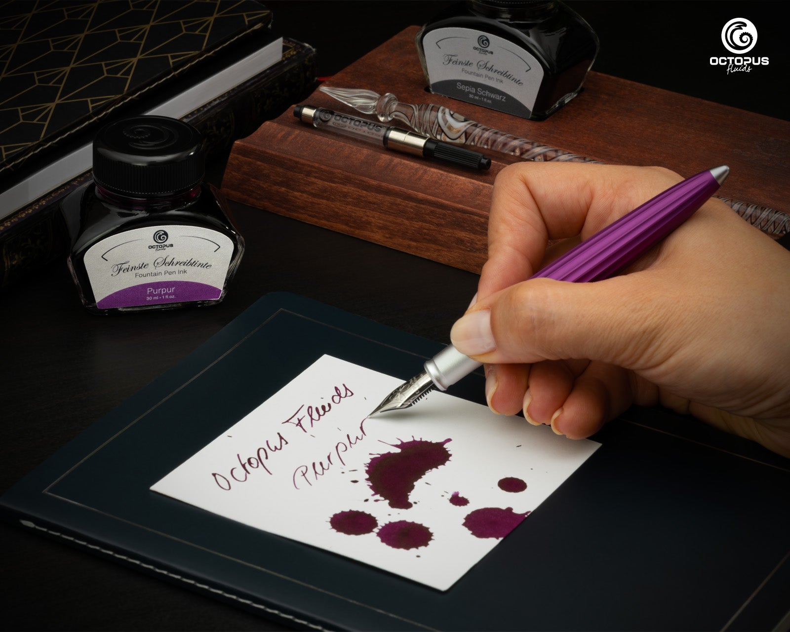 Encre Classique pour Stylo Plume Purple 30ml Octopus