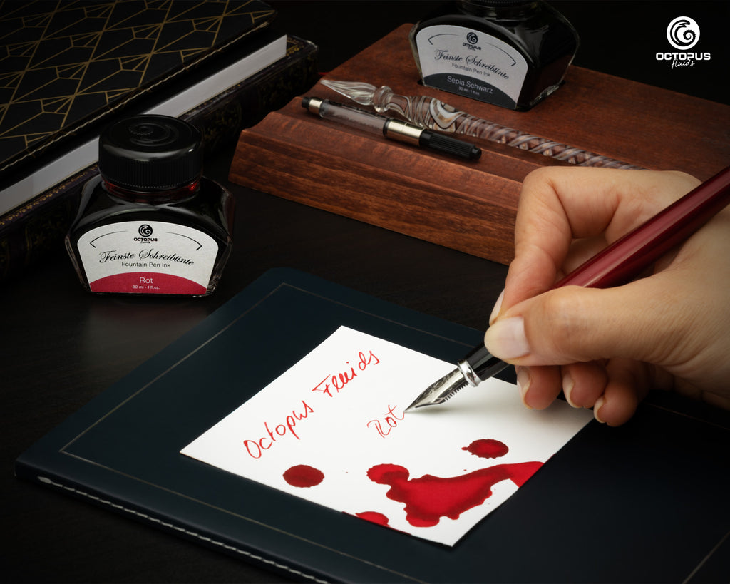 Encre Classique pour Stylo Plume Red 30ml Octopus