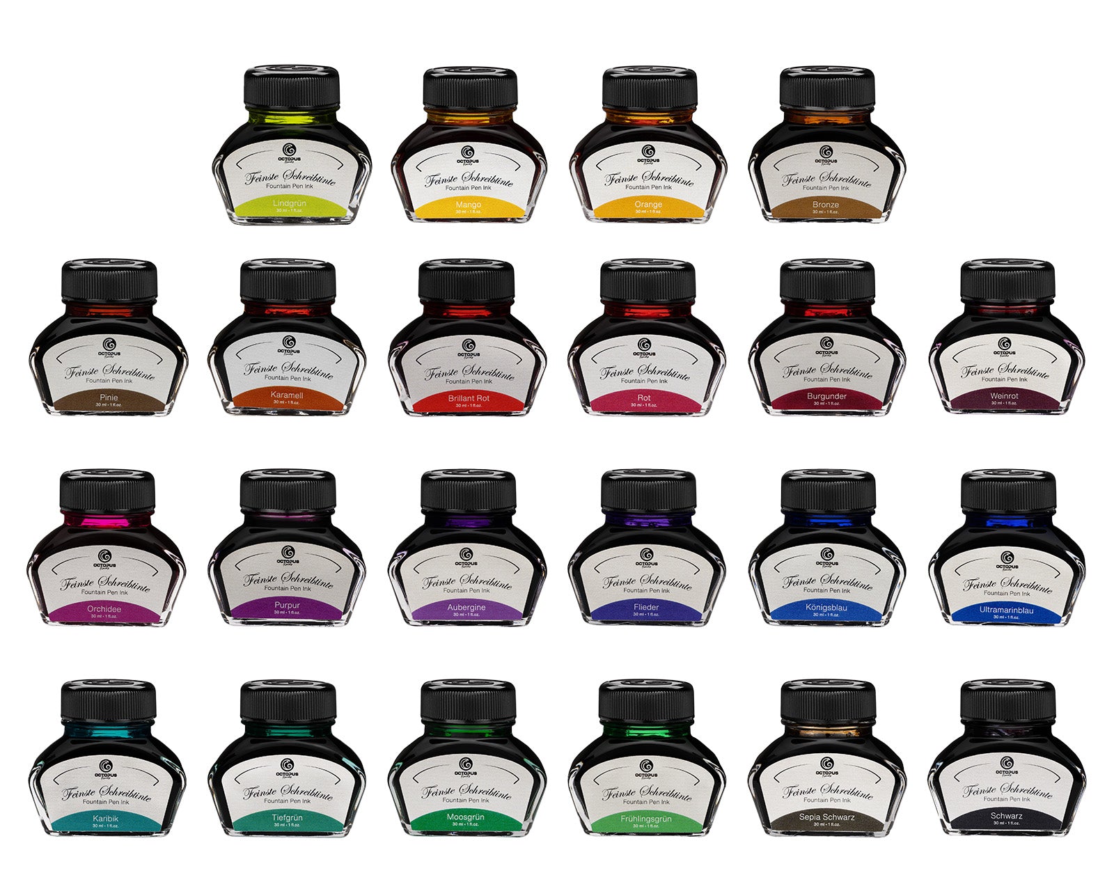 Encre Classique pour Stylo Plume Red 30ml Octopus