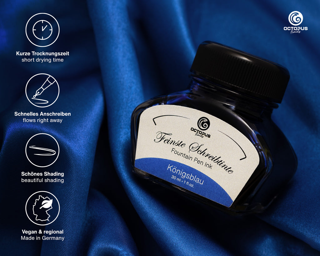 Encre Classique pour Stylo Plume Royal Blue 30ml Octopus