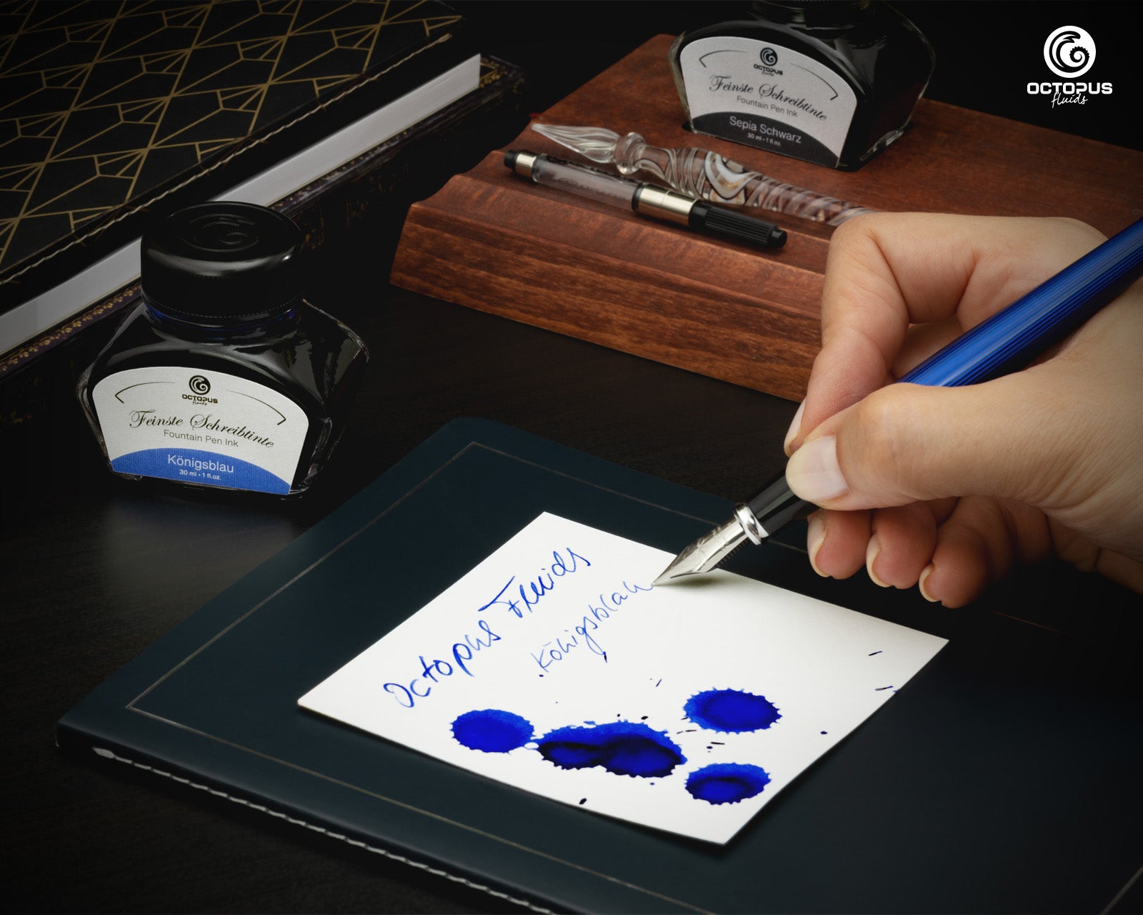 Encre Classique pour Stylo Plume Royal Blue 30ml Octopus