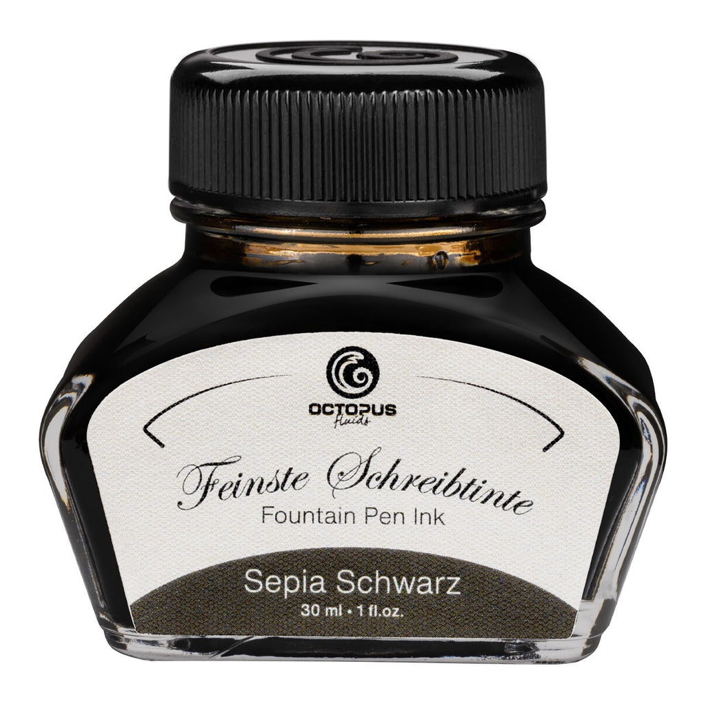Encre Classique pour Stylo Plume Sepia Black 30ml Octopus