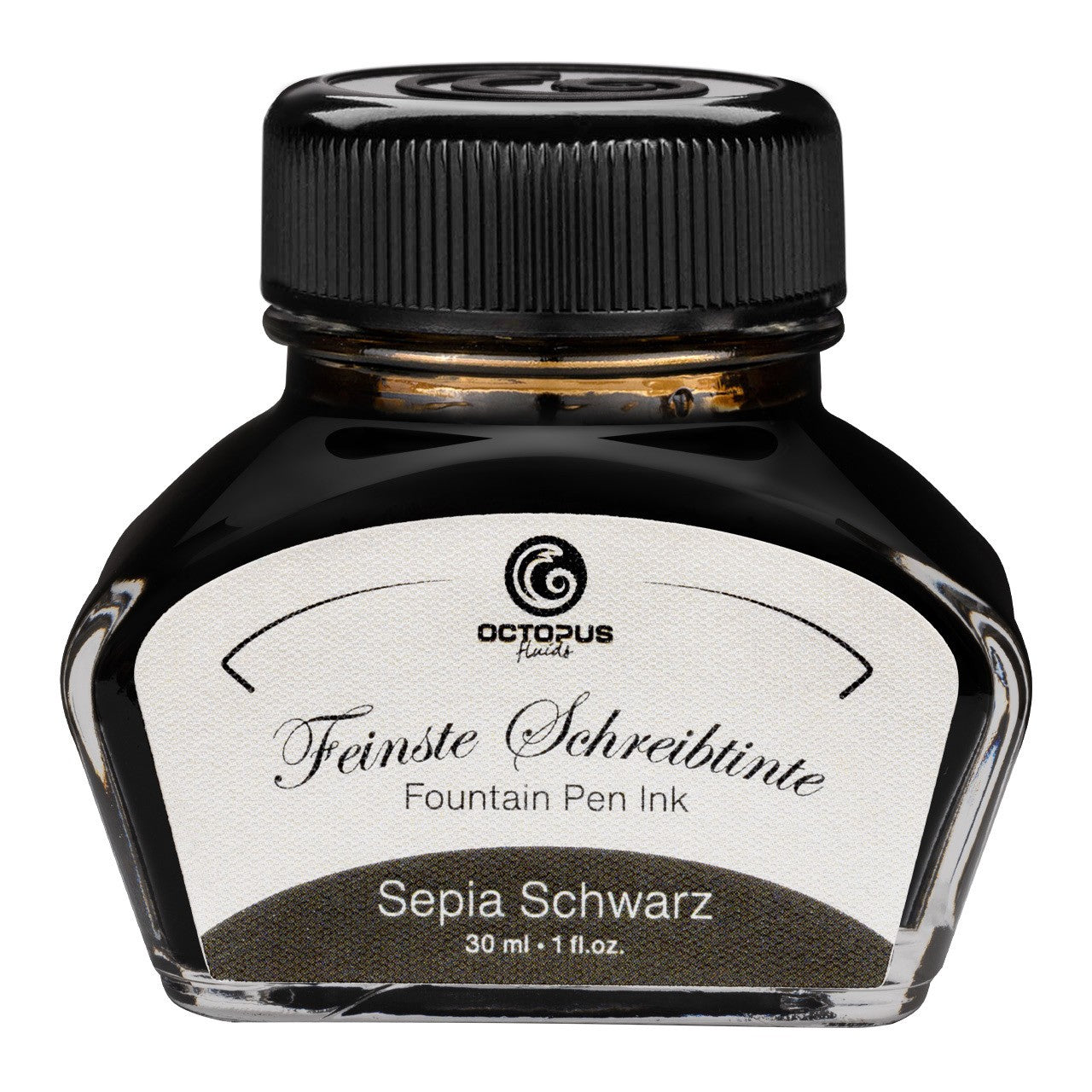Encre Classique pour Stylo Plume Sepia Black 30ml Octopus
