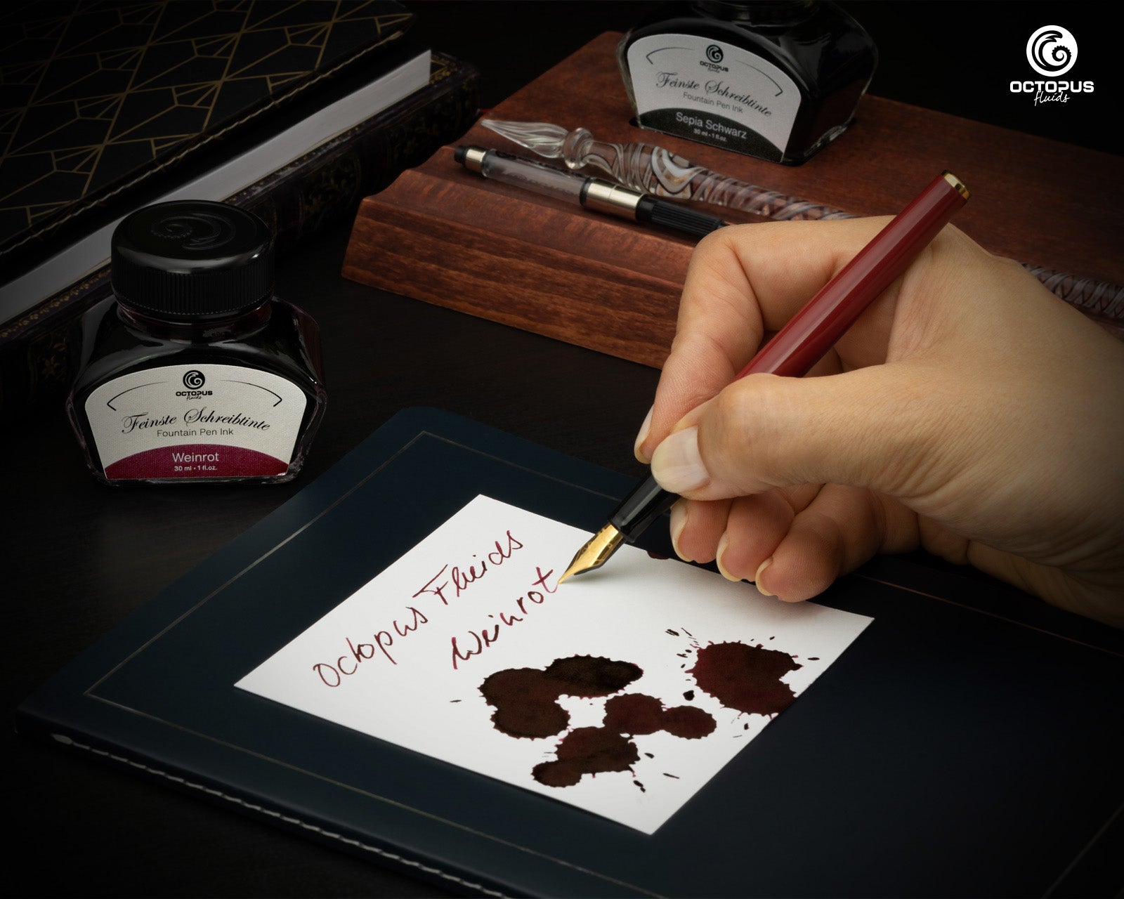 Encre Classique pour Stylo Plume Wine Red 30ml Octopus