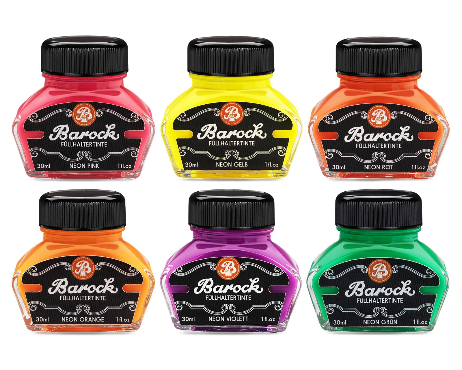 Encre Fluo pour Stylo Plume Barock Neon Rouge 30ml Octopus