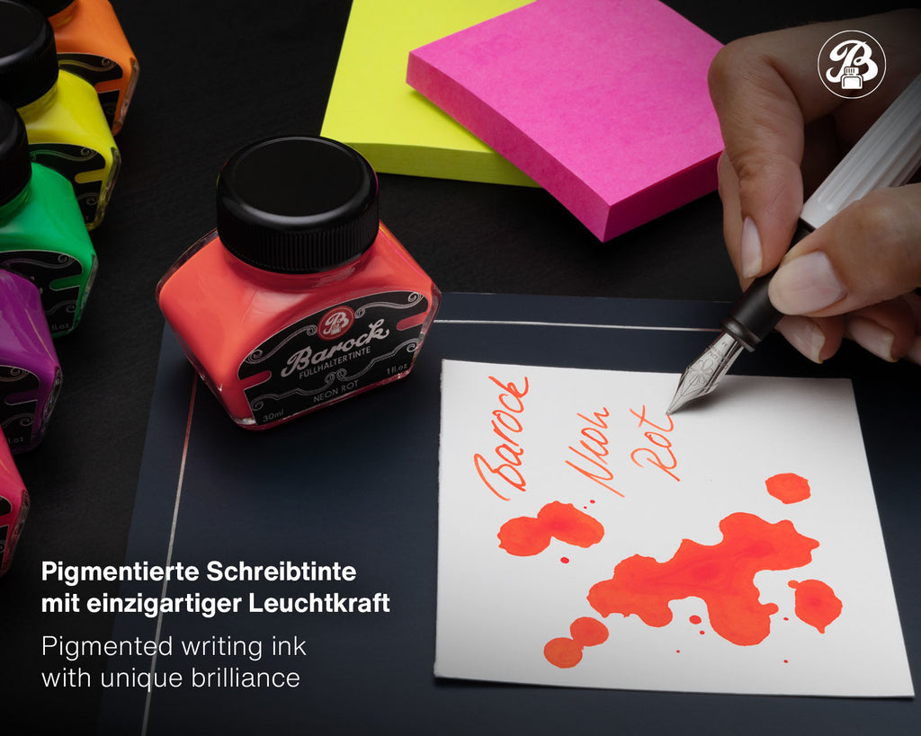 Encre Fluo pour Stylo Plume Barock Neon Rouge 30ml Octopus