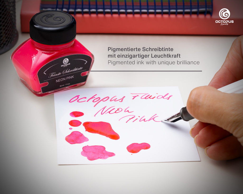 Encre Fluo pour Stylo Plume Neon Rose 30ml Octopus