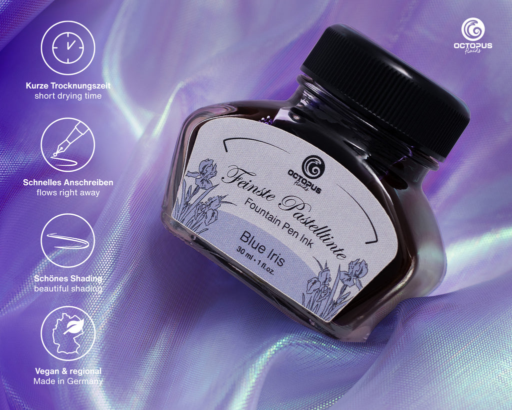 Encre Pastel pour Stylo Plume Blue Iris 30ml Octopus