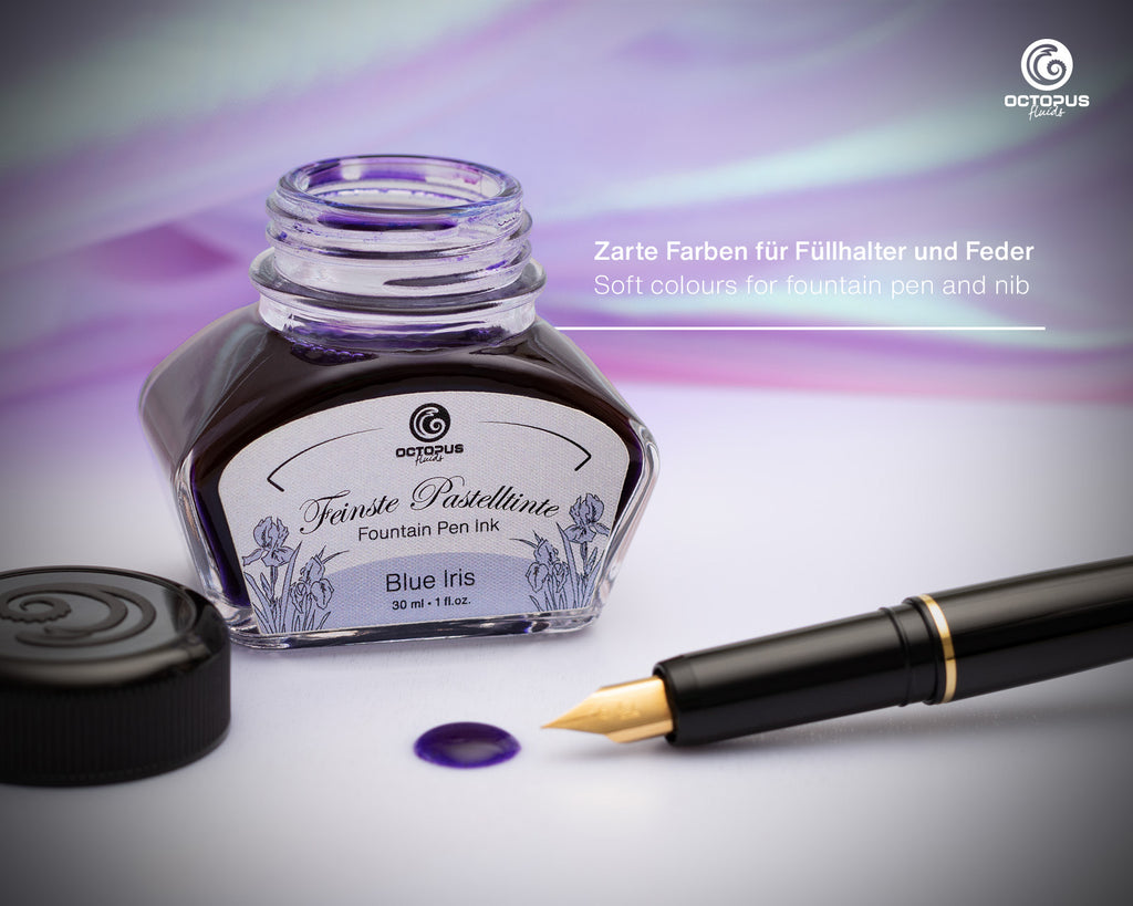 Encre Pastel pour Stylo Plume Blue Iris 30ml Octopus