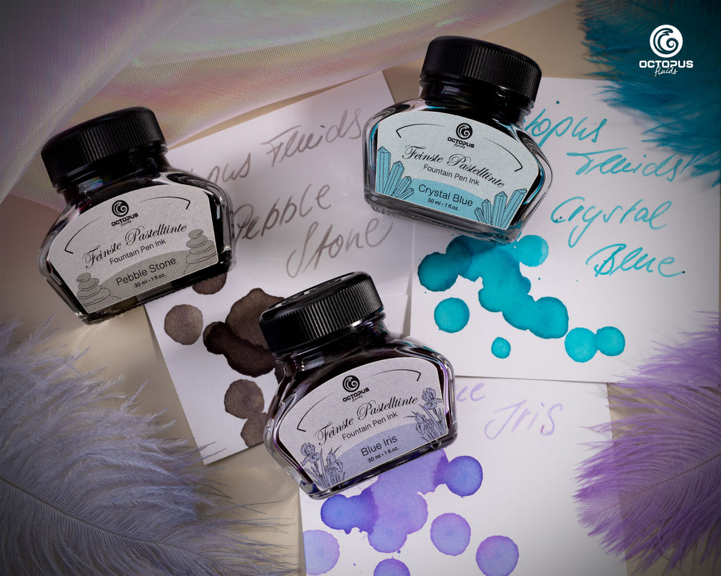 Encre Pastel pour Stylo Plume Blue Iris 30ml Octopus