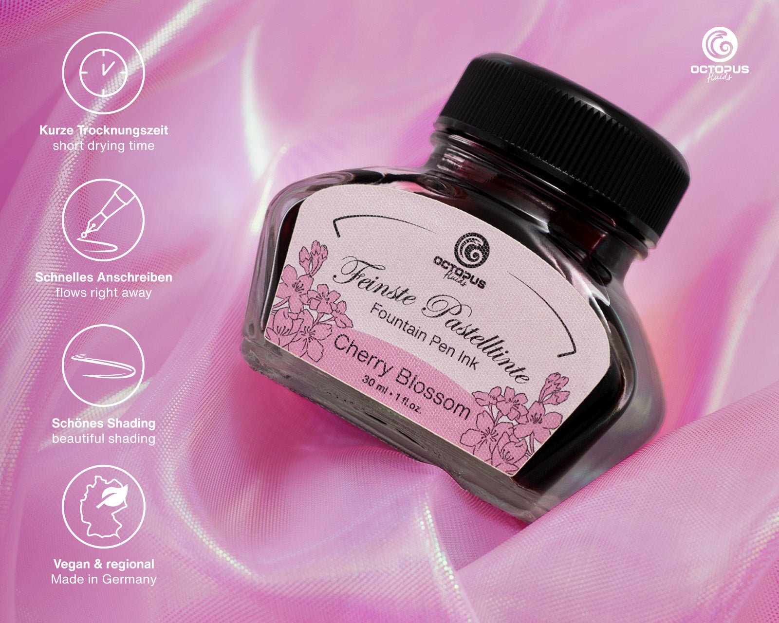 Encre Pastel pour Stylo Plume Cherry Blossom 30ml Octopus