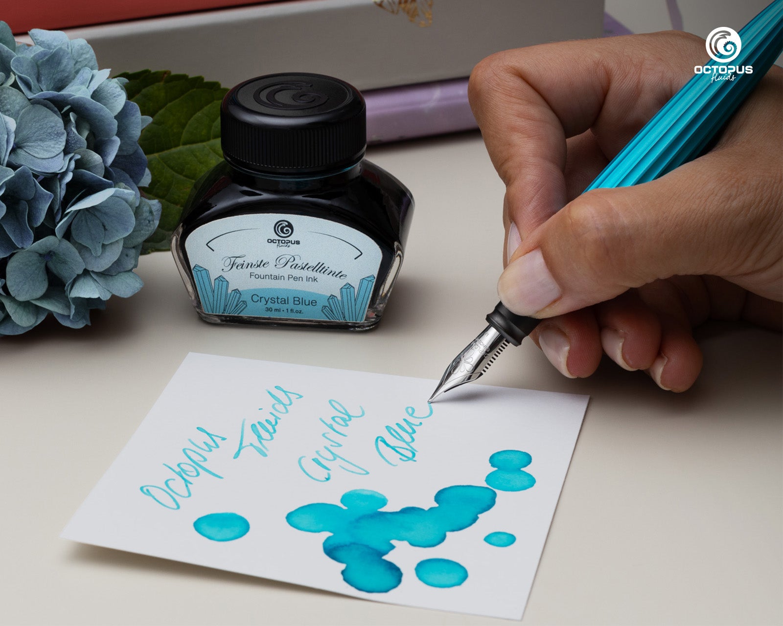 Encre Pastel pour Stylo Plume Crystal Blue 30ml Octopus