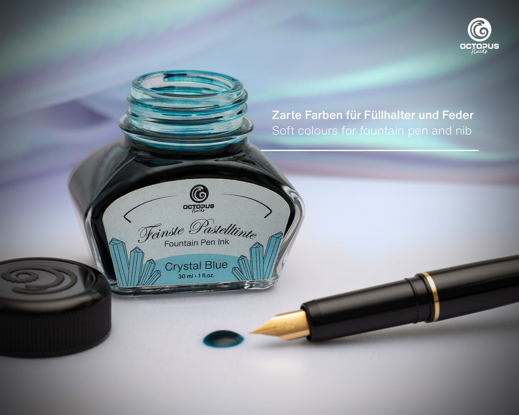 Encre Pastel pour Stylo Plume Crystal Blue 30ml Octopus