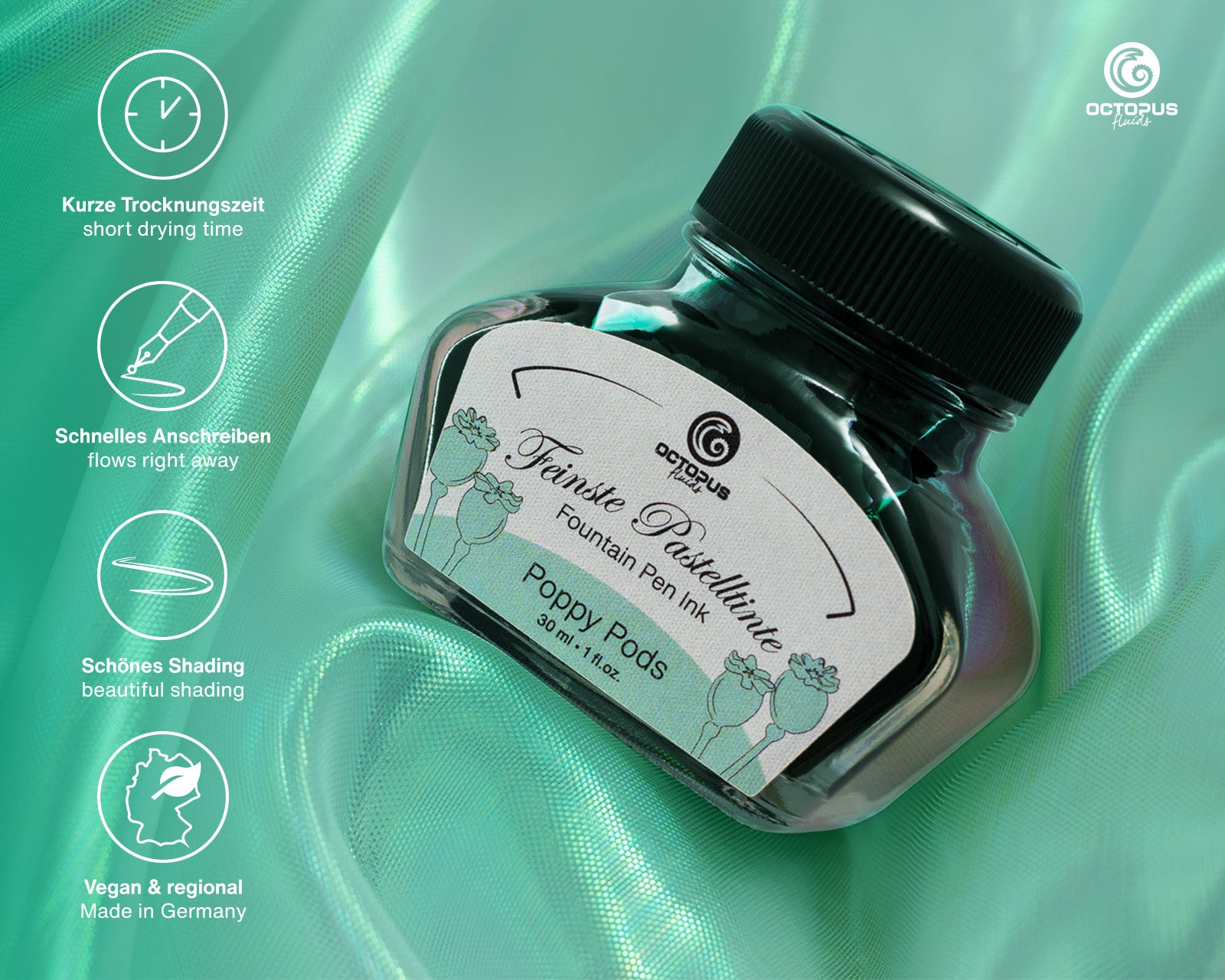 Encre Pastel pour Stylo Plume Poppy Pods 30ml Octopus